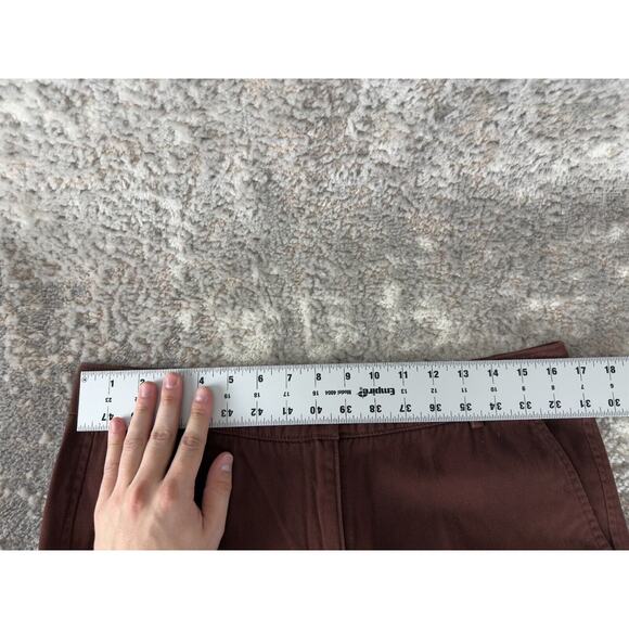 LL Bean Signature Womens Size 12 Rugged Cotton Blend Chino Pants Brown Button - Picture 4 of 13